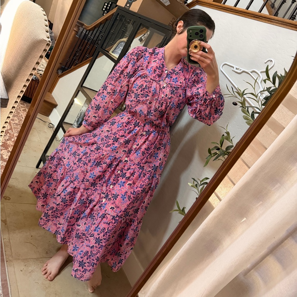 XiRENA 2 piece set maxi skirt and blouse Cotton and Silk